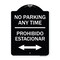 Signmission No Parking Anytime Prohibido Estacionar Heavy-Gauge Aluminum Sign, 24" x 18", BW-1824-23768 A-DES-BW-1824-23768 - alternate 1